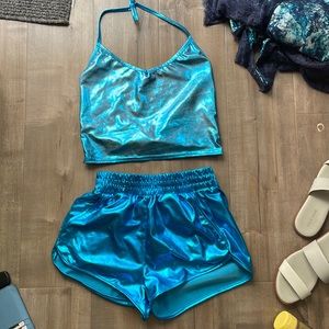 Blue rave outfit - size small